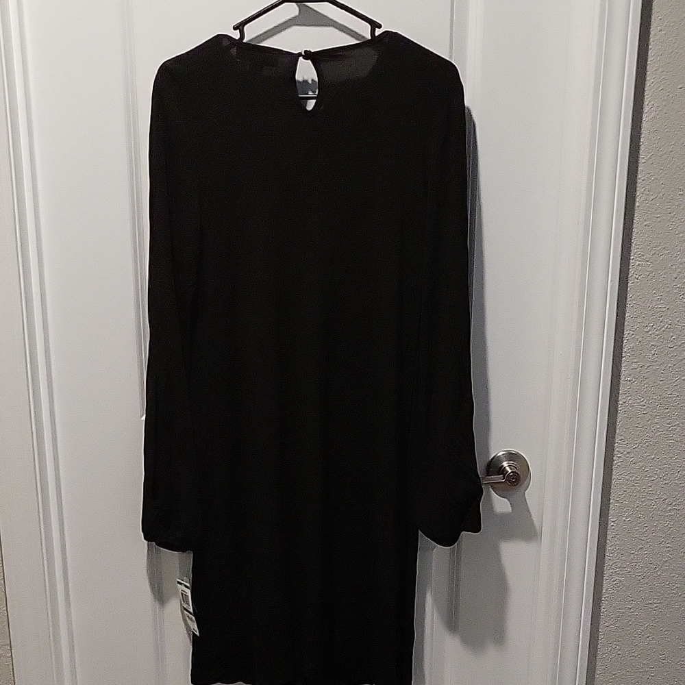 INC International Concepts Black Dress with Embellished Neckline - Picture 6 of 6